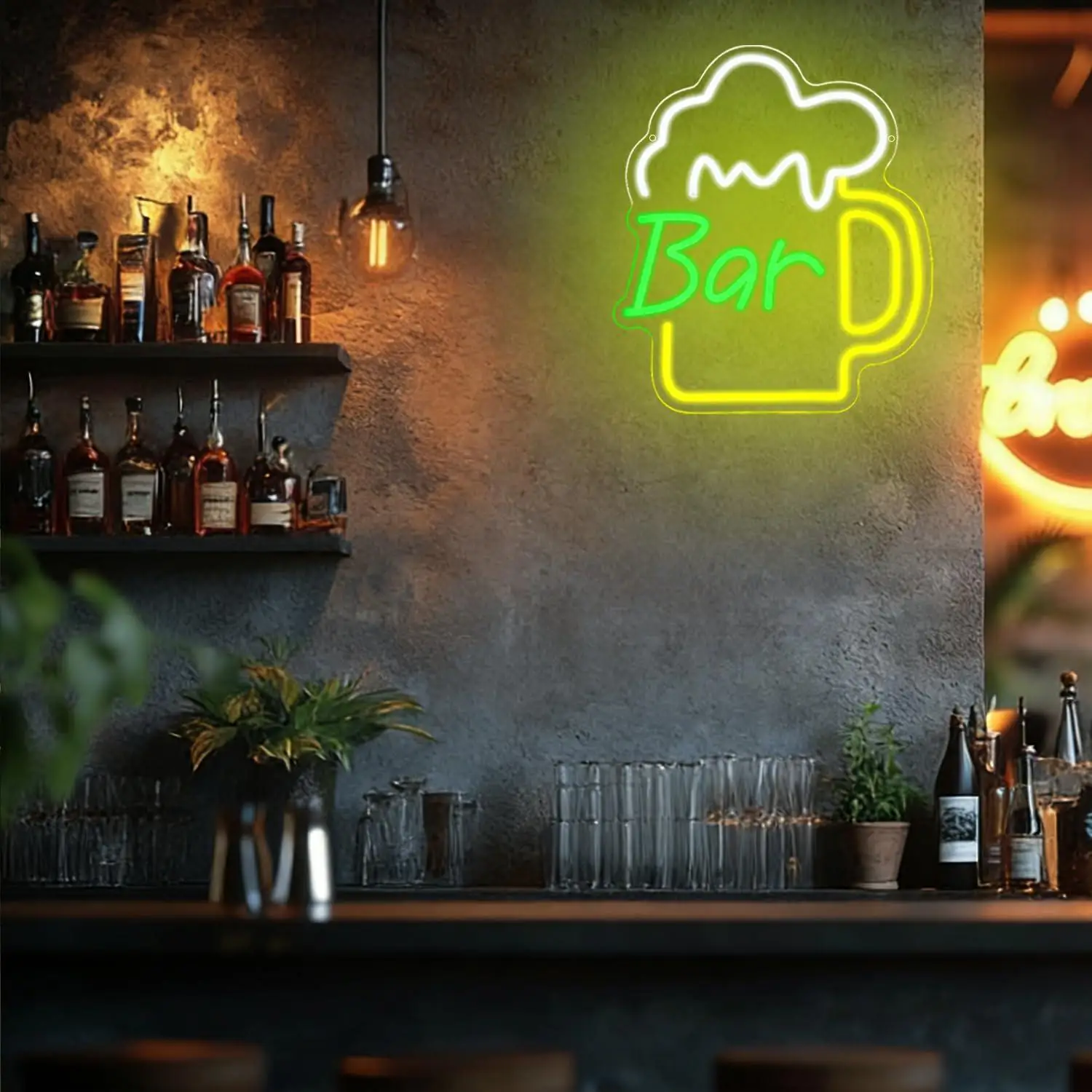 Letreiro Neon de Cerveja com L - Beer & Wine Grab avaliação e preço