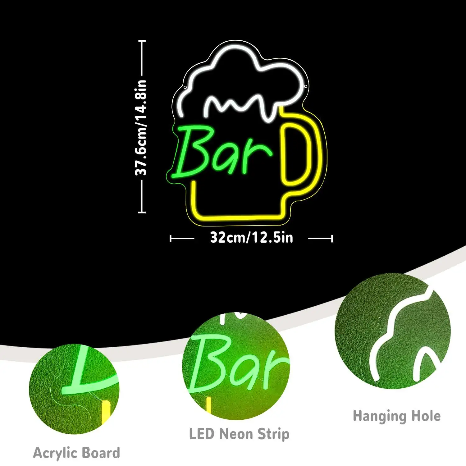 Letreiro Neon de Cerveja com L - Beer & Wine Grab avaliação e preço